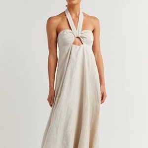 COPY - DISSH Verdes Natural Linen Midi Dress - BRAND NEW